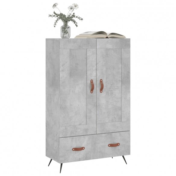 Buffet haut gris béton 69,5x31x115 cm bois d'ingénierie