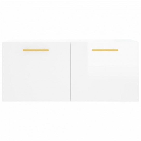 Armoire murale blanc brillant 80x36,5x35 cm bois d'ingénierie