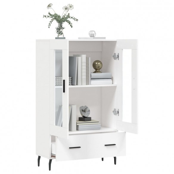 Buffet haut blanc 69,5x31x115 cm bois d'ingénierie