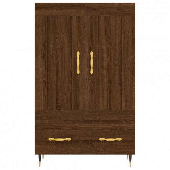 Buffet haut chêne marron 69,5x31x115 cm bois d'ingénierie