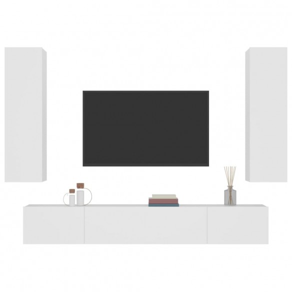 Ensemble de meubles TV 4 pcs Blanc Bois d'ingénierie