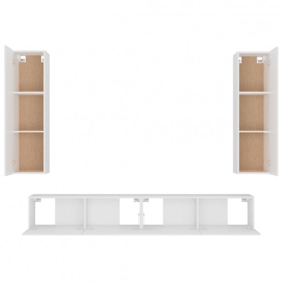 Ensemble de meubles TV 4 pcs Blanc Bois d'ingénierie