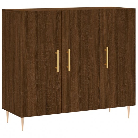 Buffet chêne marron 90x34x80 cm bois d'ingénierie