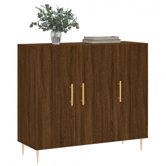 Buffet chêne marron 90x34x80 cm bois d'ingénierie