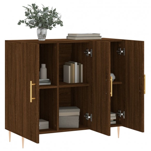 Buffet chêne marron 90x34x80 cm bois d'ingénierie