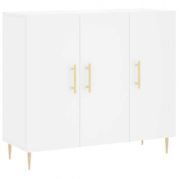 Buffet blanc 90x34x80 cm bois d'ingénierie