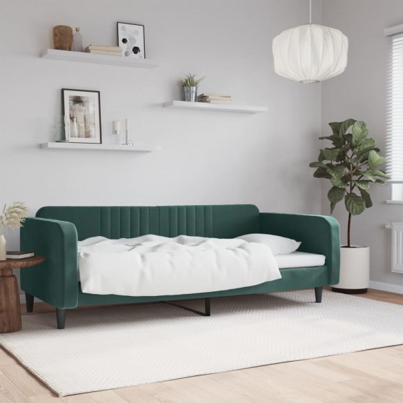 Lit de repos vert foncé 100x200 cm velours