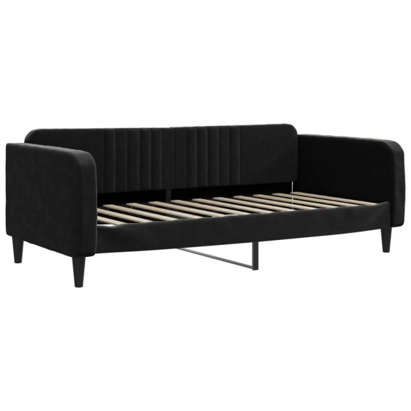 Lit de repos noir 100x200 cm velours