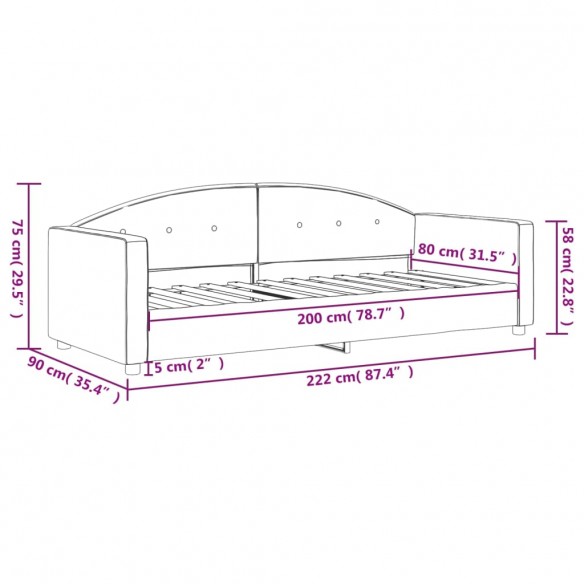 Lit de repos vert foncé 80x200 cm velours