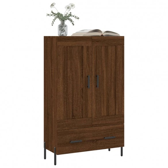 Buffet haut chêne marron 69,5x31x115 cm bois d'ingénierie