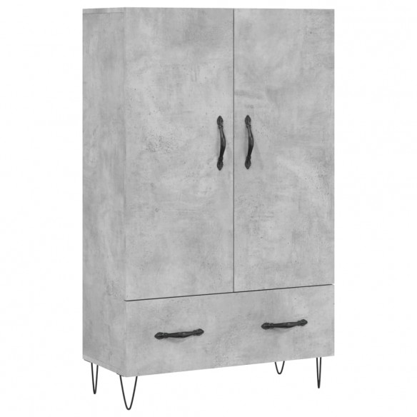 Buffet haut gris béton 69,5x31x115 cm bois d'ingénierie