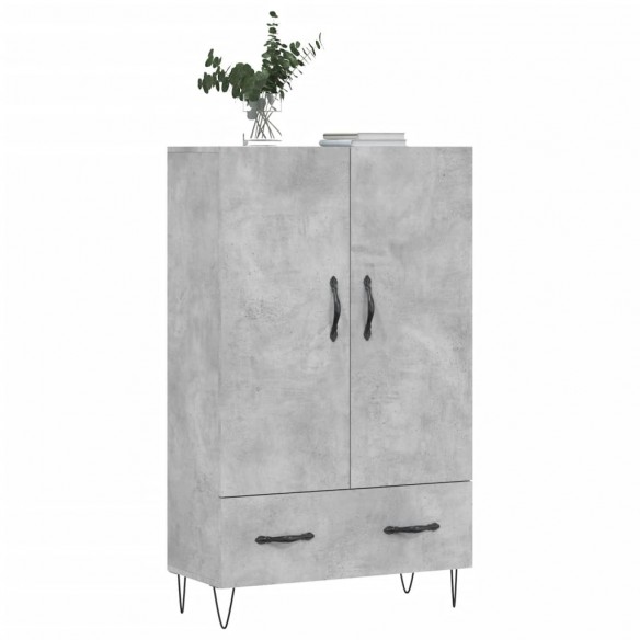 Buffet haut gris béton 69,5x31x115 cm bois d'ingénierie