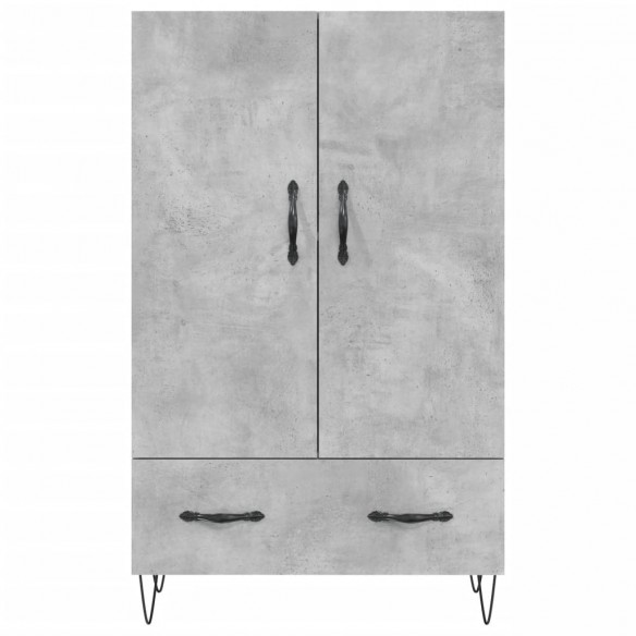 Buffet haut gris béton 69,5x31x115 cm bois d'ingénierie