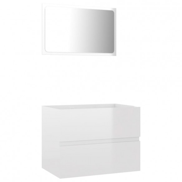 Ensemble de meubles de bain 2 pcs Blanc brillant Aggloméré