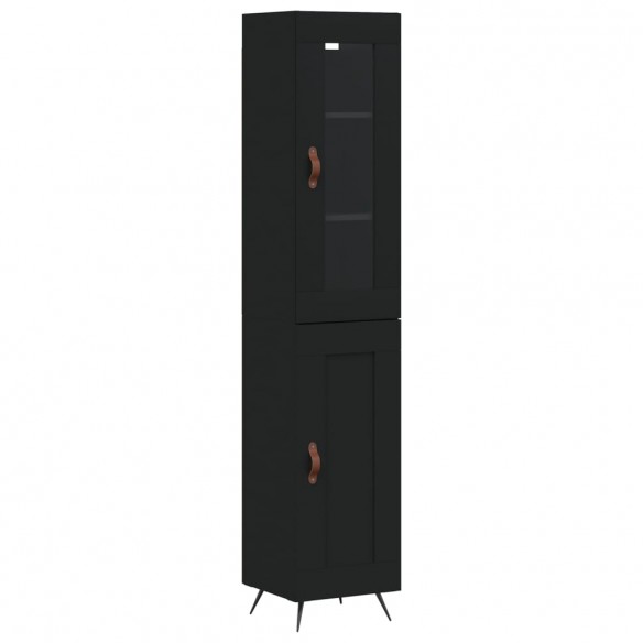 Buffet haut Noir 34,5x34x180 cm Bois d'ingénierie