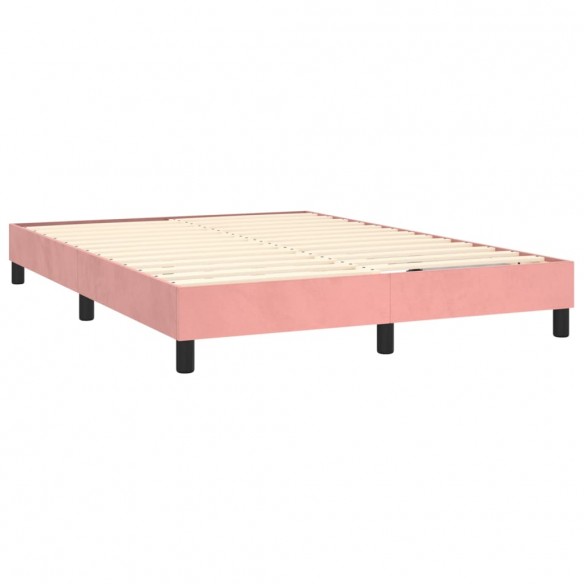 Cadre de lit Rose 140x190 cm Velours