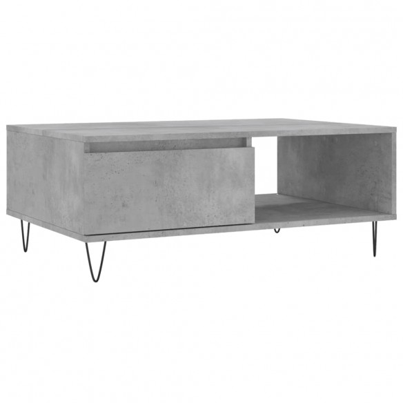 Table basse gris béton 90x60x35 cm bois d'ingénierie