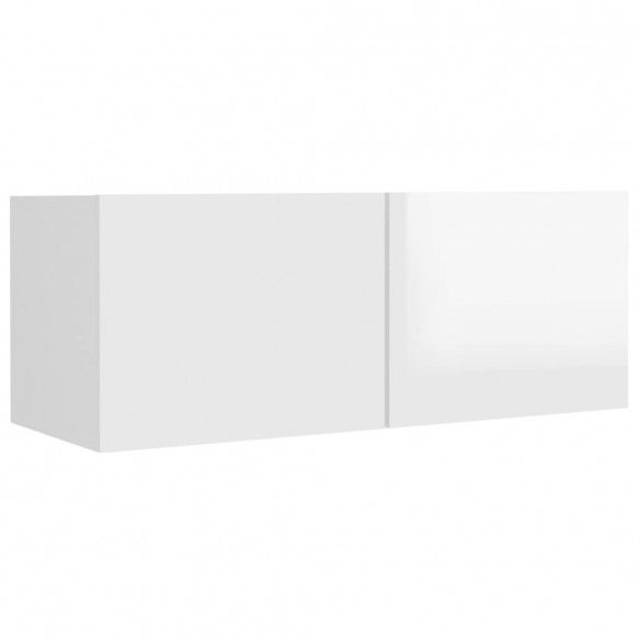 Ensemble de meubles TV 5 pcs Blanc brillant Bois d'ingénierie