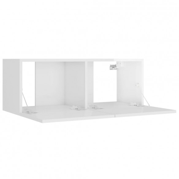 Ensemble de meubles TV 5 pcs Blanc brillant Bois d'ingénierie