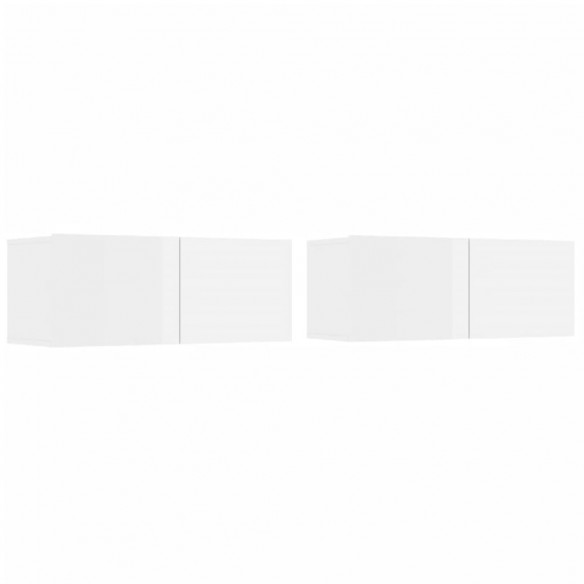 Ensemble de meubles TV 6 pcs Blanc brillant Bois d'ingénierie