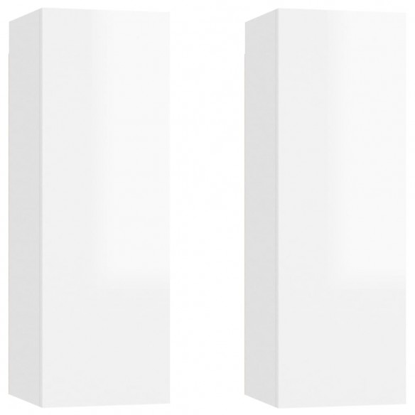 Ensemble de meubles TV 6 pcs Blanc brillant Bois d'ingénierie