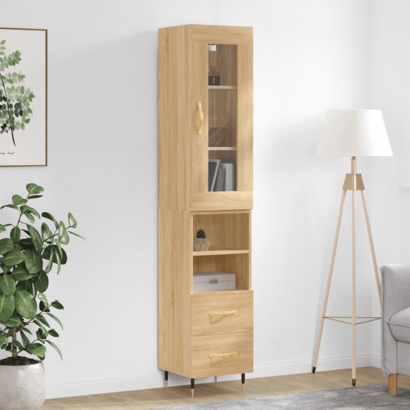 Buffet haut Chêne sonoma 34,5x34x180 cm Bois d'ingénierie