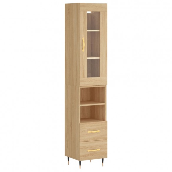 Buffet haut Chêne sonoma 34,5x34x180 cm Bois d'ingénierie