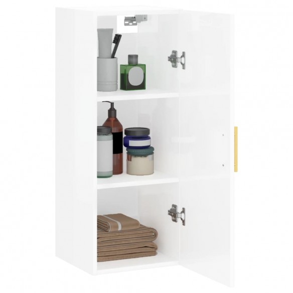 Armoire murale blanc brillant 34,5x34x90 cm