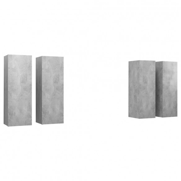 Meubles TV 4 pcs Gris béton 30,5x30x90 cm Aggloméré