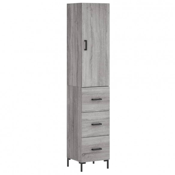 Buffet haut Sonoma gris 34,5x34x180 cm Bois d'ingénierie