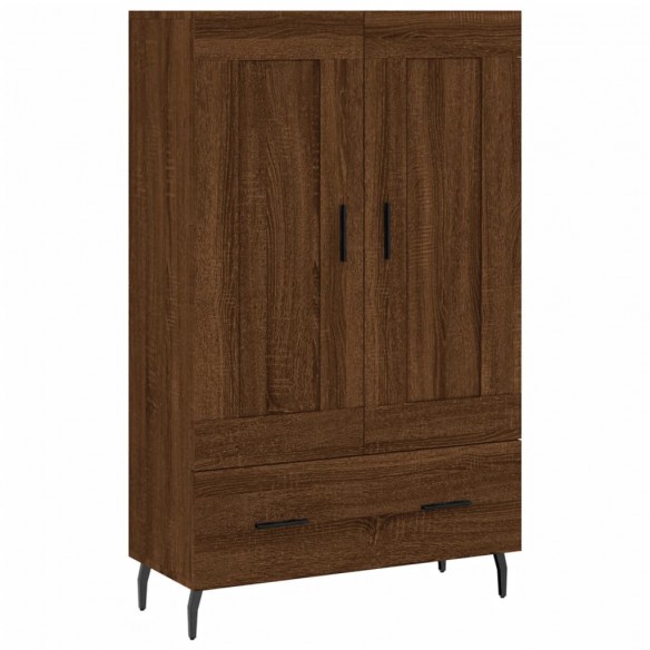 Buffet haut chêne marron 69,5x31x115 cm bois d'ingénierie