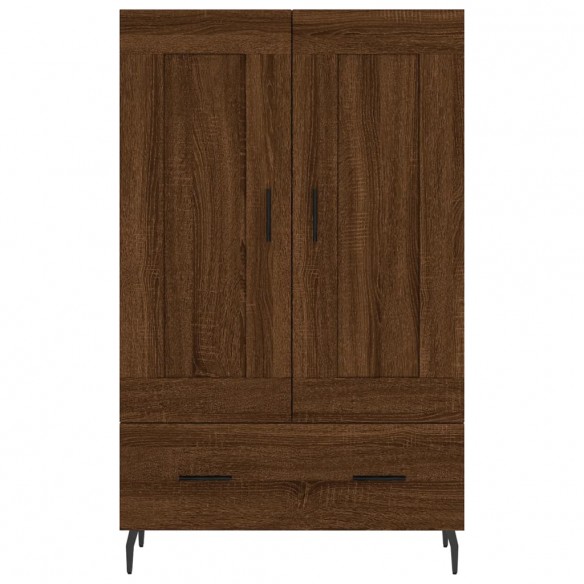 Buffet haut chêne marron 69,5x31x115 cm bois d'ingénierie