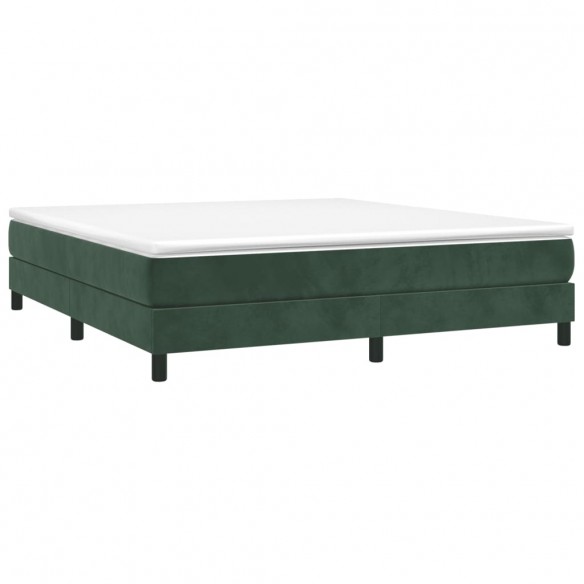 Cadre de lit et matelas Vert foncé 180x200cm Velours