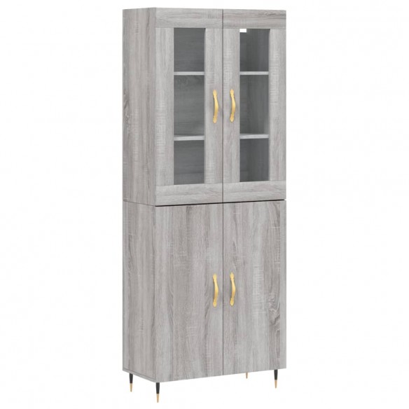 Buffet haut Sonoma gris 69,5x34x180 cm Bois d'ingénierie