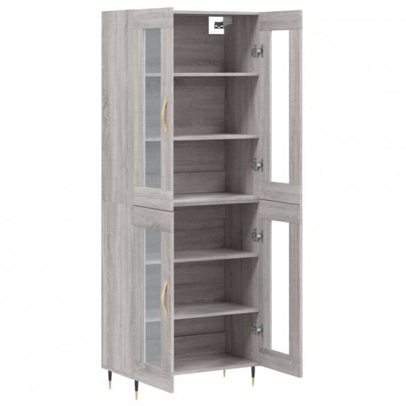 Buffet haut Sonoma gris 69,5x34x180 cm Bois d'ingénierie