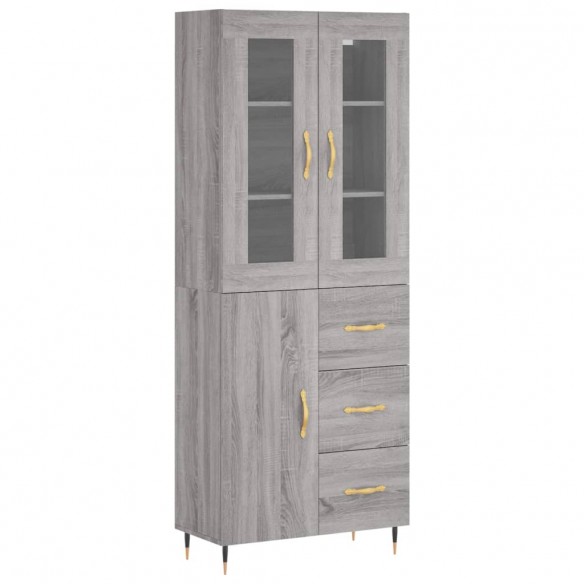 Buffet haut Sonoma gris 69,5x34x180 cm Bois d'ingénierie