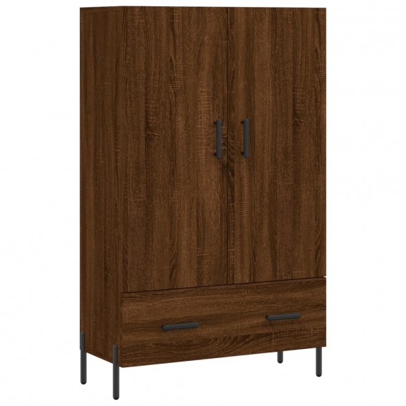 Buffet haut chêne marron 69,5x31x115 cm bois d'ingénierie