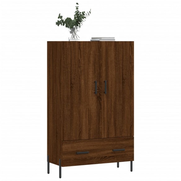 Buffet haut chêne marron 69,5x31x115 cm bois d'ingénierie