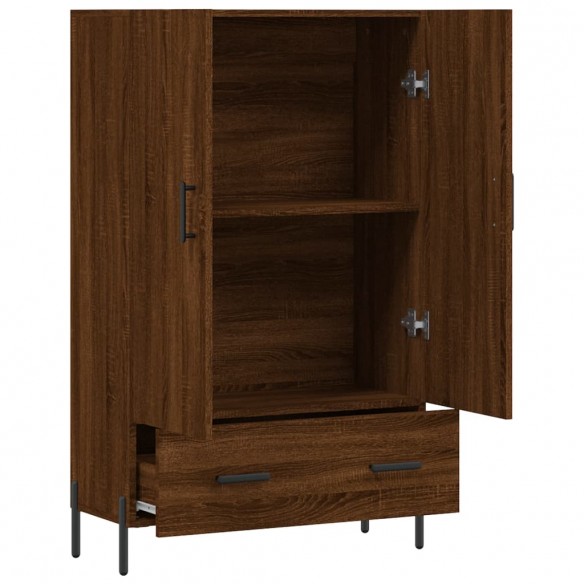 Buffet haut chêne marron 69,5x31x115 cm bois d'ingénierie