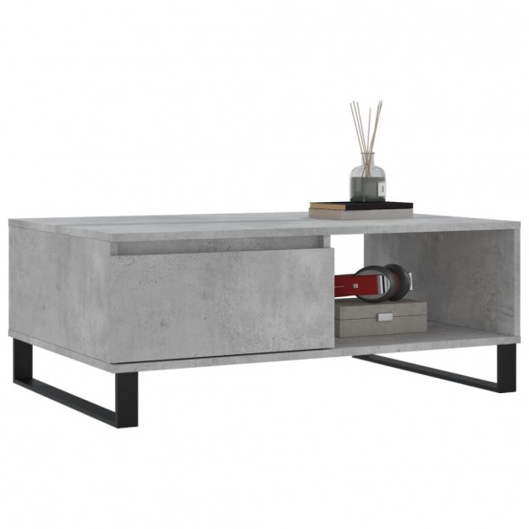 Table basse gris béton 90x60x35 cm bois d'ingénierie