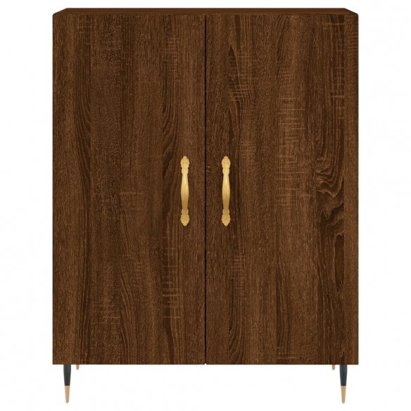 Buffet haut Chêne marron 69,5x34x180 cm Bois d'ingénierie