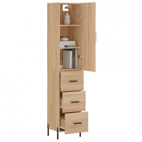 Buffet haut Chêne sonoma 34,5x34x180 cm Bois d'ingénierie