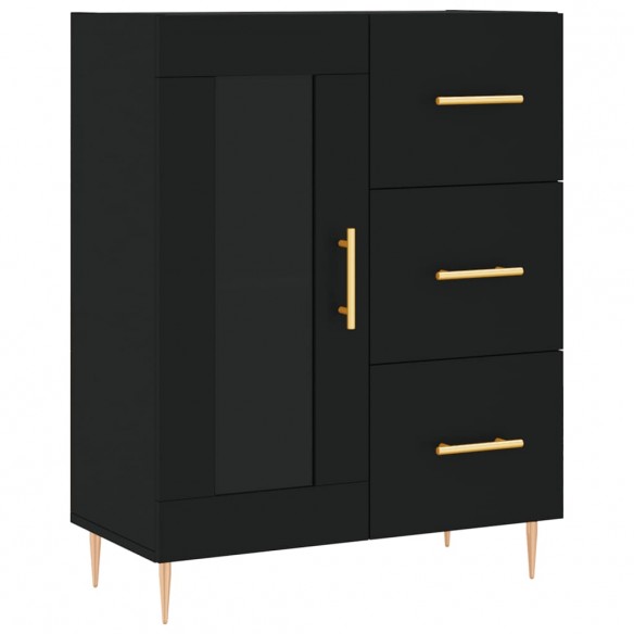 Buffet haut Noir 69,5x34x180 cm Bois d'ingénierie