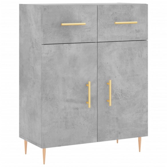 Buffet haut Gris béton 69,5x34x180 cm Bois d'ingénierie