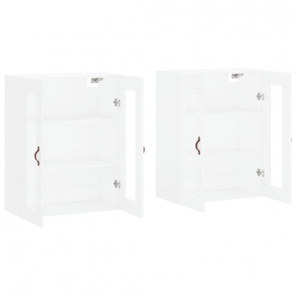 Armoires murales 2 pcs blanc bois d'ingénierie