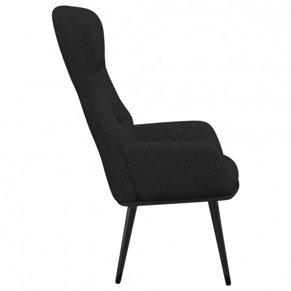 Chaise de relaxation Noir Tissu