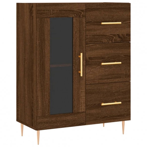 Buffet haut Chêne marron 69,5x34x180 cm Bois d'ingénierie