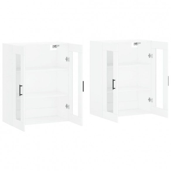 Armoires murales 2 pcs blanc bois d'ingénierie