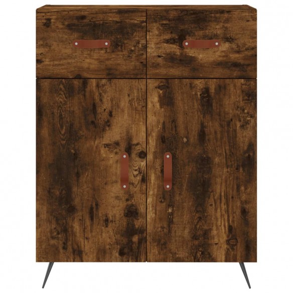 Buffet haut Chêne fumé 69,5x34x180 cm Bois d'ingénierie