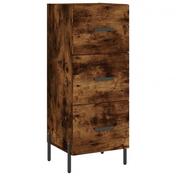 Buffet haut Chêne fumé 34,5x34x180 cm Bois d'ingénierie